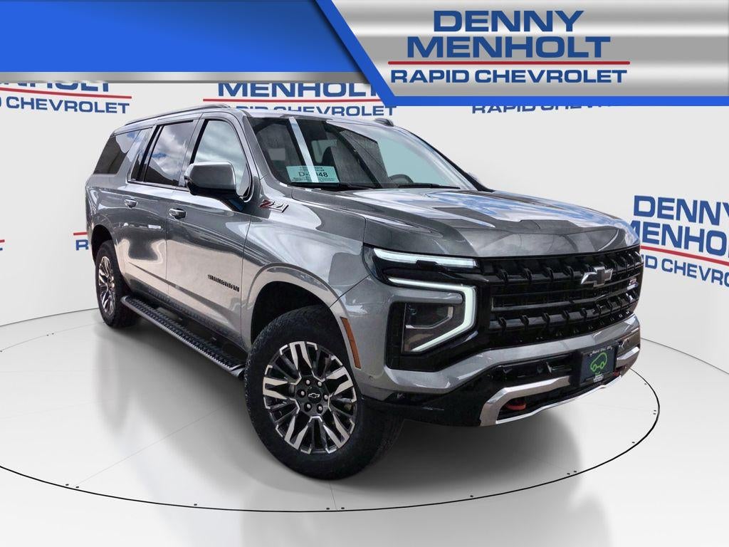 2025 Chevrolet Suburban Z71 in Sterling Gray Metallic — front three-quarter view