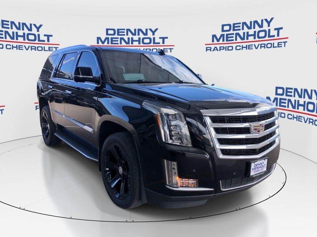 2020 Cadillac Escalade Premium Luxury in Black Raven — front three-quarter view